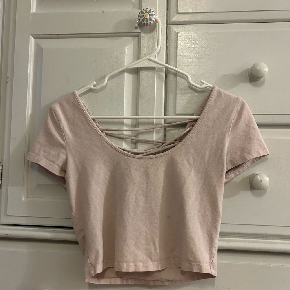Forever 21 Light Pink Strappy Crop Top